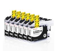 Clywenss LC223 Ink Cartridges Compatible with Brother LC-223 LC221, 6-Black | Compatible with DCP-J4120DW J562DW, MFC-J4420DW J4620DW J4625DW J5320DW J5620DW J5625DW J5720DW J480DW J680DW J880DW Printer