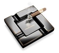 CLZOONG Cigar Ashtray, Ceramics Cigar Holders for Cigars, Large 4 Slots Rest for Household or Outdoors Use
