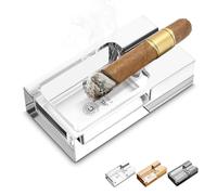 CLZOONG Cigar Ashtray Premium Glass Cigarette Ash trays, Cigar Holder Luxury Classical Modern Decoration for Men, Suitable for Outdoor&Indoor Office Patio Party Home Pool (White)