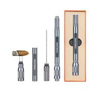 CLZOONG Cigar Punch 4-in-1,Cigar Punch Tool Set Portable with Double Size (8mm&11mm) Cigar Draw Enhancer Tool and Twin Nubber Stainless Blade with Gift Box (Grey/Blue)