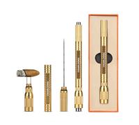 CLZOONG Cigar Punch 4-in-1,Cigar Punch Tool Set Portable with Double Size (8mm&11mm) Cigar Draw Enhancer Tool and Twin Nubber Stainless Blade with Gift Box(Gold)