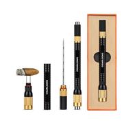 CLZOONG Cigar Punch 4-in-1,Cigar Punch Tool Set Portable with Double Size (8mm&11mm) Cigar Draw Enhancer Tool and Twin Nubber Stainless Blade with Gift Box (Black&Gold)