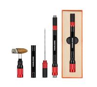 CLZOONG Cigar Punch 4-in-1,Cigar Punch Tool Set Portable with Double Size (8mm&11mm) Cigar Draw Enhancer Tool and Twin Nubber Stainless Blade with Gift Box (Black&Red)