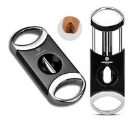 CLZOONG V-Cut Cigar Cutter Stainless Steel Cigar Guillotine Scissors Sharp Blade Portable Cigar Accessories Gift for Men (Silver)