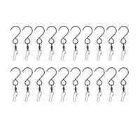 CLZothique 20pcs Wind Spinner S Hook Clips, 304 Stainless Steel Dual Clip Hangers with 360 Degree Rotation for Hanging Wind Spinners, Plants, Wind Chimes and Solar Lights (Black)