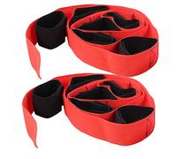 CLZothique 2Pcs 6 Legged Race Bands, Outdoor Cooperative Team Walker Foot Race Game, Giant Footstep Nylon Webbing Tram Activity Set with Hook and Loop Fasteners for Family Parties School Even
