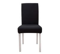 CLZothique 6Pcs Elegant Simple Polyester Elastic Chair Cover, Chair Protective Cover for Home Office Restaurant Hotel, Stretch Furniture Cover with Active Dyeing for Four Seasons (Black)