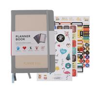 CLZothique A5 College Ruled Journal Notebook, PU Leather Lined Notebook with Thread Bound Binding, 240 Pages Notepad for Students Business Professionals Journaling and Planning (Grey)