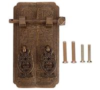 CLZothique Chinese Style Antique Copper Door Handle Set, Cabinet Pull Handles with Carved Pattern, Rust Resistant Wardrobe Drawer Knobs for Kitchen Furniture, Includes Mounting