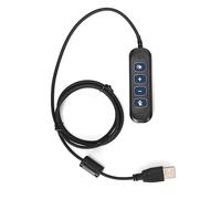 CLZothique H901 USB Plug QD Cable Adapter, Call Center Headset Adapter with Adjustable Volume and Mic Mute, 3.5mm to USB Audio Control Adapter for Wired Headset Equipment (Blue)
