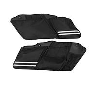 CLZothique Motorcycle Saddle Side Bag, Nylon Riding Luggage Storage Holder, Large - Capacity Saddle Pouch for Motorbike Organiser, Black Pair with Multiple Pockets