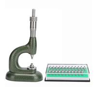 CLZothique Watch Repair Tools, Watchmaker Rhinestones Setting Machine with Thread Pitch Micrometer, Steel Jewelry Setting Tool for Ruby Sapphire Depth Adjustment on Watches (Dark Green)