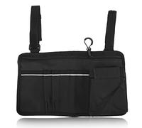 CLZothique Wheelchair Side Storage Bag Organizer, Multi Pocket Armrest Pouch with Reflective Stripe, 600D Oxford Fabric for Wheelchairs Walkers Rollators Mobility Scooters