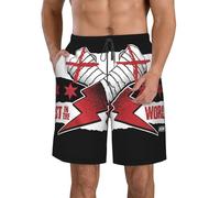 CM Best Punk World Men’s Beach Shorts - Quick-Dry Wrestling Champion Swim Trunks, Lightweight Casual Board Shorts for Summer, Gym & Vacation Small