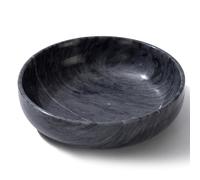 CM Chic Monday 5.91'' Large Decorative Bowls, Natural Marble Decorative Bowls for Home Decor, Key Bowl, Large Incense Burner, Smudge Bowl, Coffee Tables Centerpiece, Soap Serving Bowl(Black)
