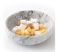 CM CHIC MONDAY Candy Dish, Marble Candy Bowl for Office Desk, Hard Candy Dispenser Servers, Entry Way Table Home Decor, Nut Dish (White&Grey, 5.9 INCH)