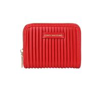 CM Conte Massimo Women's Small Pleated PU Leather Zip Around Wallet, Red