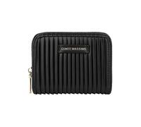 CM Conte Massimo Women's Small Wallet - Compact PU Leather Purse with Pleated Design & Zip Around Closure, Black