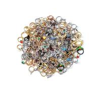 CM Crareesi Mania 6Pcs Septum Piercing Jewellery Mystery Boxes Helix Daith Hoop Clicker 16G Silver Gold Black Septum Ring 10mm Cartilage Earring Surprise Gift for Women Men