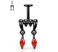 CM Crareesi Mania Fangs Vertical Helix Earrings 16G Helix Piercing Jewelry, 6mm, Metal, cubic zirconia