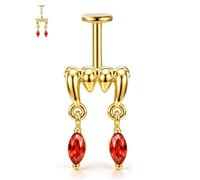 CM Crareesi Mania Fangs Vertical Helix Earrings 16G Helix Piercing Jewelry, 6mm, Metal, cubic zirconia
