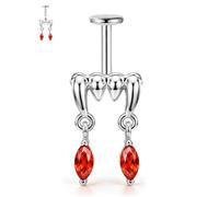 CM Crareesi Mania Fangs Vertical Helix Earrings 16G Helix Piercing Jewelry, 6mm, Metal, cubic zirconia