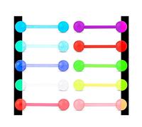 CM Crareesi Mania Glow in the Dark Tongue Bars 10Pieces Tongue Piercing Bars Acrylic Tongue Rings for night Plastic Tongue Barbells