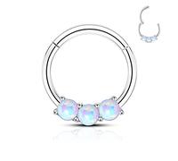 CM Crareesi Mania OPAL Daith Piercing Jewelry 16G 8mm Helix Earrings Cute Cartilage Earring Hoop Stainless Steel Septum Piercing Rings