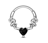 CM Crareesi Mania Snake Septum Piercing Jewellery Silver Gold Septum Clicker Rings 16G Daith Piercing Jewellery 316L Stainless Steel Daith Helix Earrings with Heart CZ 8mm
