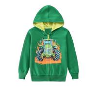 CM-Kid Little Boys Zip Tractor Jumper for Toddler Boys Outfits Kids Sweatshirt Boy Zipper Hoodies Kids Long Sleeve Tops Toddler Children Clothes 1-2T