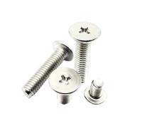 CM M1.4.6 M2.5 M3 M4 M5 M6 304 A2-70 stainless steel cross low thin flat head bolt screw(4mm,M2.5 25pcs)