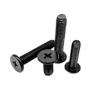 CM M1.6 M2.5 M3 M4 M6 Black 304 Stainless Steel Laptop Cross Thin Low Flat Round Head Bolt and Screw(6mm,10pcs M6)