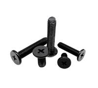 CM M1.6 M2 M2.5 M3 M4 M5 M6 Black 304 A2-70 Stainless Steel Cross Ultra Thin Super Low Flat Wafer Head Screw Bolt(40mm,10pcs M5)