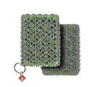 CM SCRUBBER Knapp Made Combo Chainmail Cast Iron Scrubber with Silicone Core - Heavy Duty Rings and Fine Chainmail Rings -Premium Cast Iron Cleaner Chainmail Scrubber -Perfect for Cast Iron