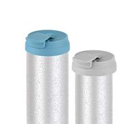 CM Silicone Beverage Can Lid Cover Protector for Slim Can and Skinny Can Hard Seltzer, Soda, Beer, Energy Drinks, Juice (Dark Blue (1 Pc) + Gray (1 Pc))