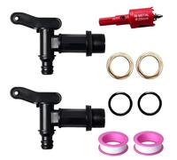 CM-UHNM 3/4 Water Butt Tap,Snap-Fit Hosepipe Rain Barrel Water Butts,Bsp Thread Replacement Water Tap for Garden Equipment, Rain Collector and Telescopic Water Pipes 2 Sets