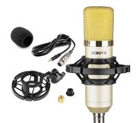 VONYX CM400C Condenser Microphone, Studio Recording Set for Vocals & Instruments, Large Diaphragm with Shockmount, Pop Filter, Champagne Gold