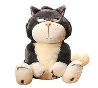 CMADJT 15-65cm Cinderella Lucifer Cat Plush Toy Cartoon Plush Figure Princess Kids Stuffed Animals Dolls Kawaii Companion Doll for Birthday Gift Collectibles,Grey-45cm