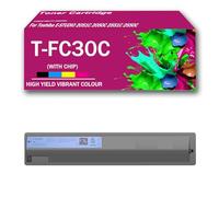 CMADJT Compatible Toner Cartridges Replacement for Toshiba T-FC30C TFC30C Toner Cartridges 4 Pack Work for Toshiba E-STUDIO 2051C 2050C 2551C 2550C Series Printer High Yield Toner,Cyan-Small Yield