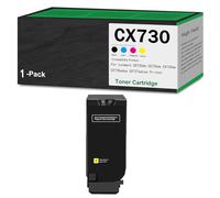 CMADJT High Capacity CX730 Toner Cartridge Combo Pack(With Chip) Compatible Work for CS730de CS735de CX730de CX735adse CX737adzse Laser Printers, Convenient Installation, BK/C/M/Y,Yellow-High Yield