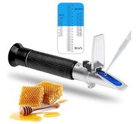 CMADJT Honey Refractometer, Brix, Baume and Water Moisture 3-in-1 Honey Tester with ATC, 58-90% Brix, 38-43 Be’ and 12-27% Water Moisture Measurement Range for Honey, Bee Keeping,Black-1PCS