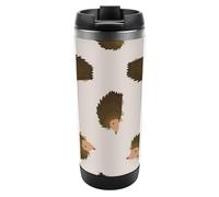Cmagnifico 13oz/380ml Stainless Steel Insulated Travel Coffee Cup, Cute Hedgehog Travel Mug with Leakproof Lid, Non-Slip Bottom