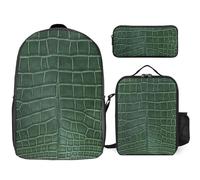 Cmagnifico 3 In 1 Backpack Combination Set,Alligator Skin Alpaca Alien Angel Wings Alpaca Cactus Aquamarine Scales Autumn Cute Fox Army Camouflage Basketball Basketball Beautiful Northern Lights Autu