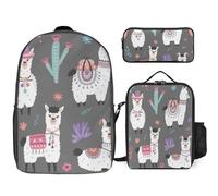 Cmagnifico 3 In 1 Backpack Combination Set,Alpaca Alien Angel Wings Alpaca Cactus Aquamarine Scales Autumn Cute Fox Army Camouflage Basketball Basketball Beautiful Northern Lights Autumn Pumpkin Leave