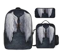Cmagnifico 3 In 1 Backpack Combination Set,Angel Wings Alpaca Cactus Aquamarine Scales Autumn Cute Fox Army Camouflage Basketball Basketball Beautiful Northern Lights Autumn Pumpkin Leaves Baroque Bla