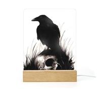 Cmagnifico Acrylic Night Light,Halloween Skull Raven, USB Port, Gift for Friends, Family, Lovers