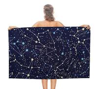 Cmagnifico Beach Towel, Glow in The Dark Constellations Midnight Bath Towel, Absorbent Towel for Swimming, Sports, Travel