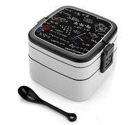 Cmagnifico Bento Box, Math Linear Mathematics Education Lunch Box, 2 Layer Food Storage Boxes with Handle
