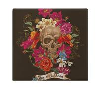 Cmagnifico Chair Pad, Day Of The Dead Seat Pad, Square Chair Cushion for Yoga Living Room Balcony