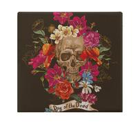 Cmagnifico Chair Pad, Day Of The Dead Seat Pad, Square Chair Cushion for Yoga Living Room Balcony